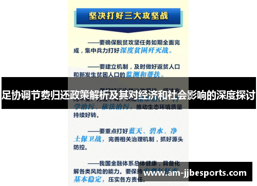 足协调节费归还政策解析及其对经济和社会影响的深度探讨